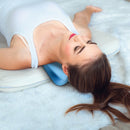 Neck and Shoulder Relaxer, Cervical Traction Device Neck Stretcher for TMJ Pain Relief, Chiropractic Pillow Blue