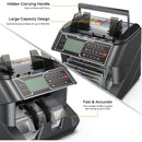 ORFELD Money Counter Machine, UV/MG/IR/DD Counterfeit Detection Vertical Bill Counter, Fixed Denomination Value Counting Sorter, Add and Batch, Large LCD Display, 1200pcs/min