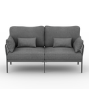 3-Seater Fabric Sofa, HOMPANY Metal Frame Modern Stylish Upholstered Loveseats, Light Gray