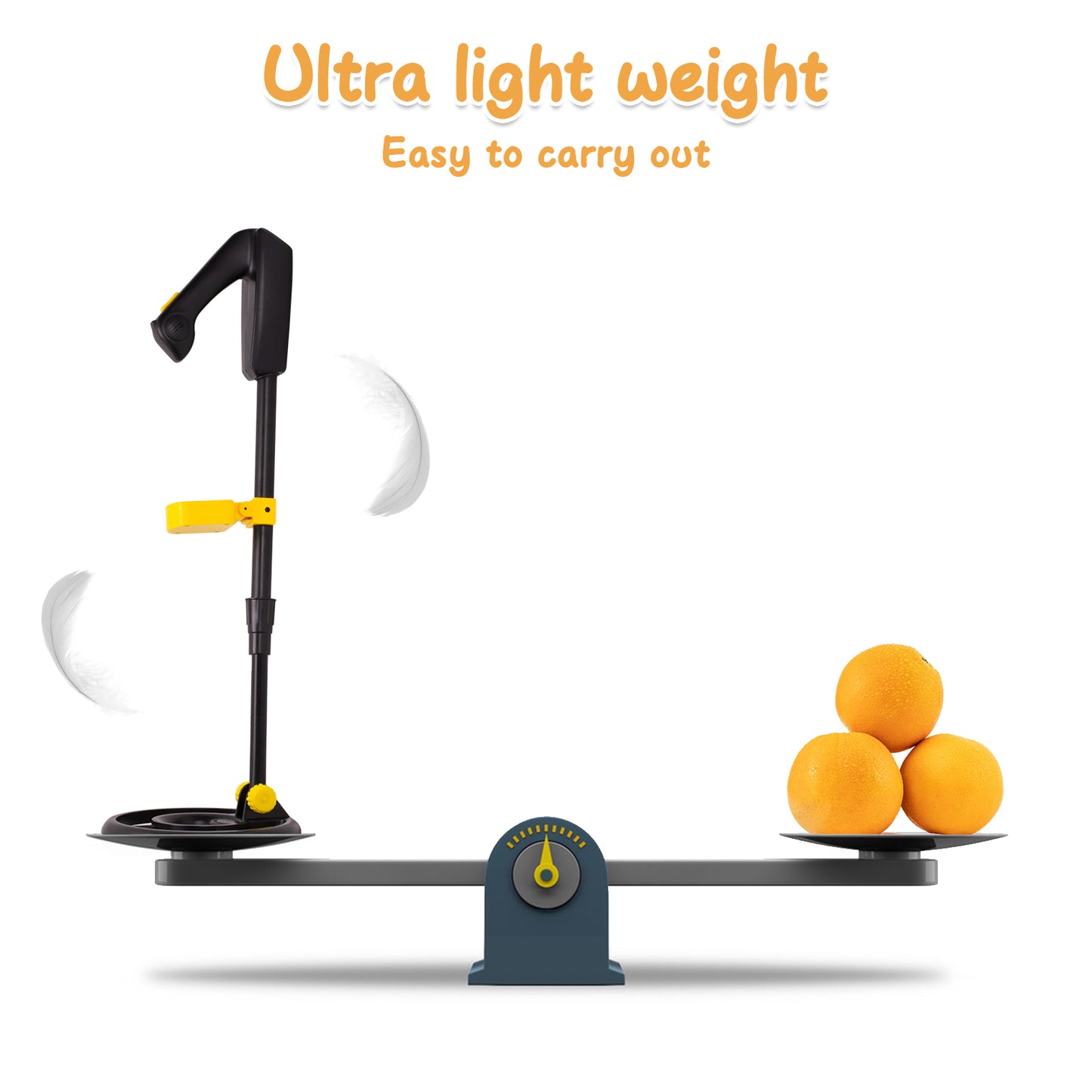 Metal Detector for Kids, CAUTUM Waterproof Search Coil 28" to 35" Adjustable Lightweight Metal Detector, Yellow