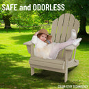 Adirondack Chair, HOMPANY Foldable Plastic Outdoor Lounge Deck Chairs, Camel Gray