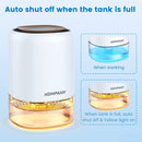 HOMPANY Dehumidifier, 38oz 1100ml Dehumidifiers, 2200 Cubic feet 240sq ft Dehumidifier with 7 Colors LED Light and Auto Shut-off for Basements, Bathroom, Bedroom