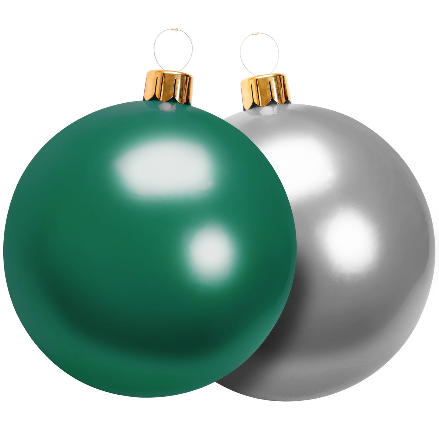 Christmas Inflatable Balloon, 30" CAUTUM Oversize PVC Christmas Ornaments Outdoor Decoration Silver