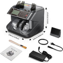 ORFELD Money Counter Machine, UV/MG/IR/DD Counterfeit Detection Vertical Bill Counter, Fixed Denomination Value Counting Sorter, Add and Batch, Large LCD Display, 1200pcs/min