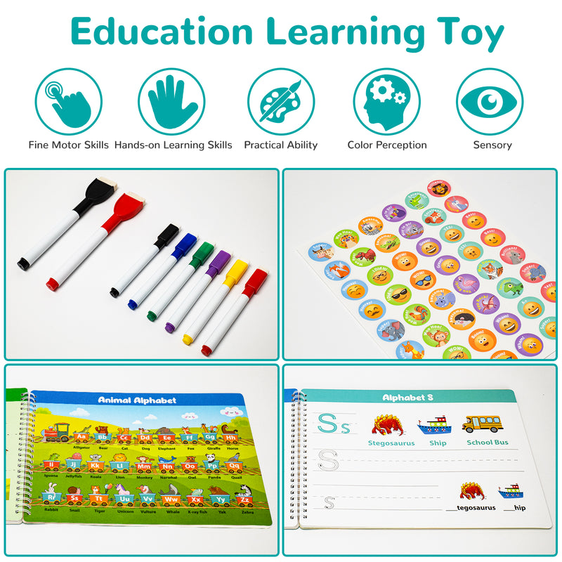 Kids Busy Book, Preschool Learning Toys Educational Game, Practice Book for Boys & Girls