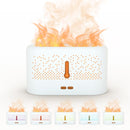 Essential Oil Diffuser with Flame Light, CAUTUM Noiseless Aromatherapy Humidifier with 4 Essential Oil and 6 Colors Light, Auto-off for Home, Office, Yoga, White
