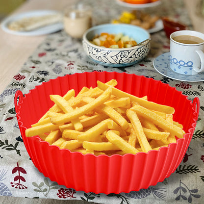 Air Fryer Silicone Pot, CAUTUM 2 Pack Reusable Baking Basket Kitchen Airfryer Liners