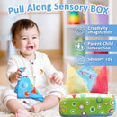 Baby Tissue Box Toy, CAUTUM Soft Pull Along Sensory Box for Toddlers, Crinkle Paper Boys Girls Early Education Toy Gift