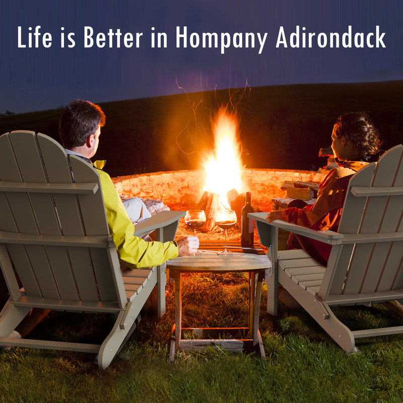 Adirondack Chair, HOMPANY Foldable Plastic Outdoor Lounge Deck Chairs