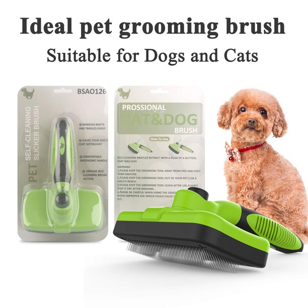 ORFELD Self Cleaning Slicker Brush, Shedding and Grooming Tool for Pets, for Large Medium Small Sensitive Long or Short Hair Dogs, Cats