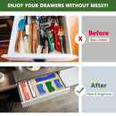 Ziplock Bag Storage Organizer, CAUTUM Bamboo Foil and Plastic Wrap Dispenser with Cutter, 6 in 1 Ziplock Bag Container for Kitchen Drawer