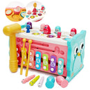 Plastic 8 in 1 Hammering Pounding Toy, Fishing Game for Kids, Montessori Educational Toys for 1 2 3 Year Old Toddler Activities Toy