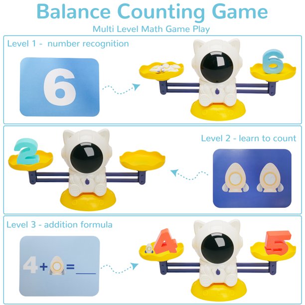 Kids Balance Counting Toys, CAUTUM Stem Preschool Learning Math Games, Kindergarten Learning Toys for 3+ Year Olds