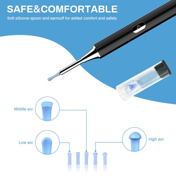 Ear Wax Removal Endoscope, 1080P HFD Visual Wireless Earwax Cleaner with 6 LED Lights, Waterproof Plastic Ear Camera Earpicks Compatible iPhone, iPad and Android
