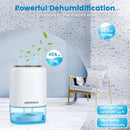 HOMPANY Dehumidifier, 38oz 1100ml Dehumidifiers, 2200 Cubic feet 240sq ft Dehumidifier with 7 Colors LED Light and Auto Shut-off for Basements, Bathroom, Bedroom