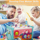 Plastic 8 in 1 Hammering Pounding Toy, Fishing Game for Kids, Montessori Educational Toys for 1 2 3 Year Old Toddler Activities Toy