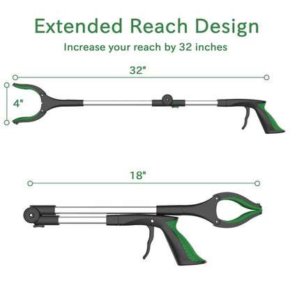 ORFELD Reacher and Grabber, 32" Foldable Rotatable Pick up Tool, Easy to Store Grabbers for Reaching