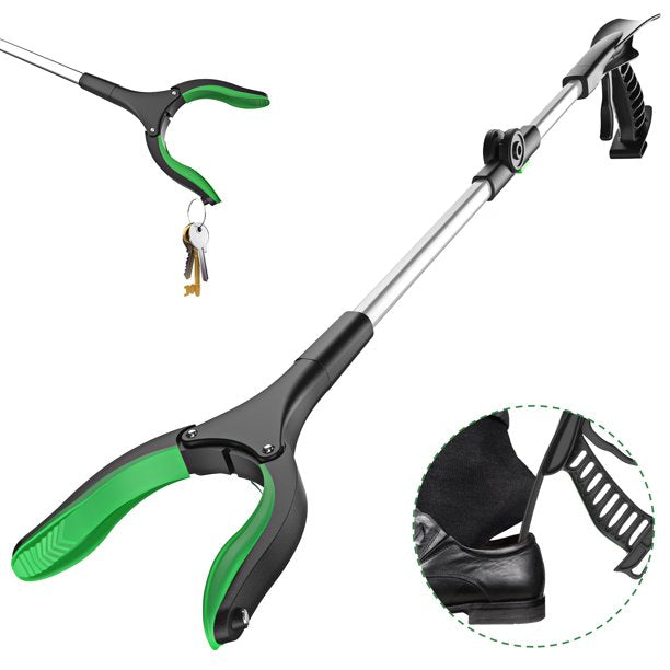 ORFELD Reacher Grabber Tool, 32" Foldable Claw Grabber with Shoehorn and 90° Rotating Head, Reaching Assist Tool for Trash Pick Up, Litter Picker, Arm Extension