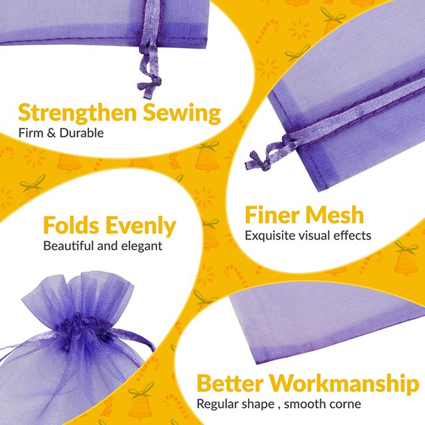 100PCS Organza Bags, 4x6 Inch Drawstring Gift Bags, Favor Bags, Mesh Sheer Gift Bags Set, Jewelry Organza Bags for Birthday, Thanksgiving, Christmas, Wedding Party, Baby Shower(Mulit Color)