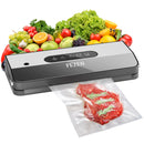 FEZEN Vacuum Sealer Machine, Automatic Food Sealer for Food Savers with Starter Kit, Dry & Moist Modes, LED Screen Indicator, Compact Vacuum Sealer, Easy to Clean, Silver&Black
