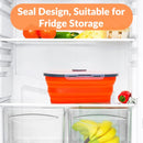 Reusable Pizza Storage Container, CAUTUM Silicone Pizza Slice Storage Container with 5 Microwavable Serving Trays, Adjustable Pizza Leftover Container with Lid Orange