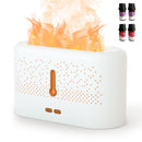 Essential Oil Diffuser with Flame Light, CAUTUM Noiseless Aromatherapy Humidifier with 4 Essential Oil and 6 Colors Light, Auto-off for Home, Office, Yoga, White